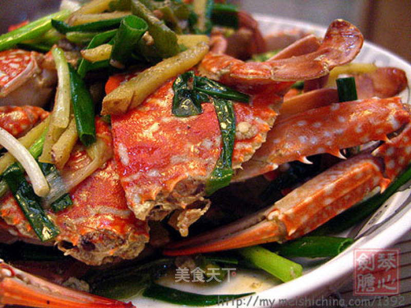 [cantonese Cuisine] Baked Crab with Ginger and Spring Onion recipe