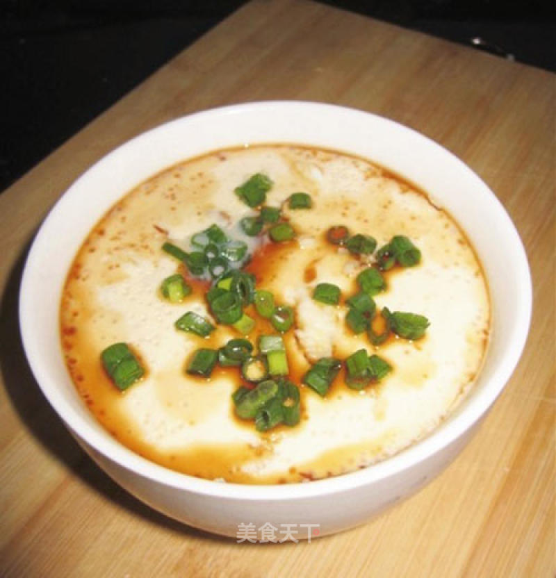 Steamed Egg Custard with Crab Noodles recipe