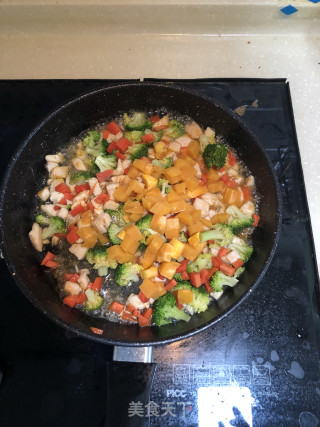 Risotto with Three Vegetables and Chicken recipe