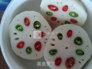 Colorful Lotus Root Slices Kimchi recipe