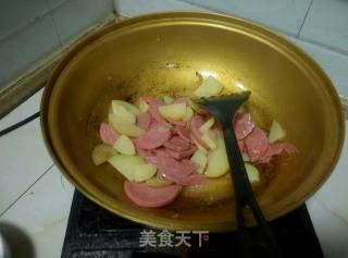 Fried Ham with Pepper and Potatoes recipe