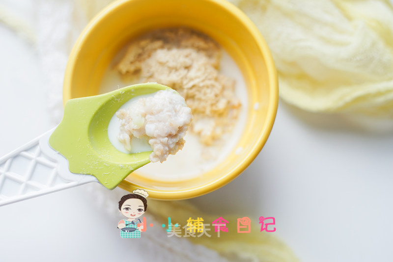 Cauliflower and Pork Floss Oatmeal Over 10 Months Old recipe