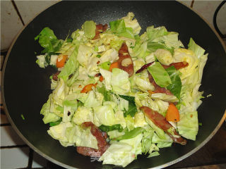 Stir-fried Cabbage with Sausage recipe