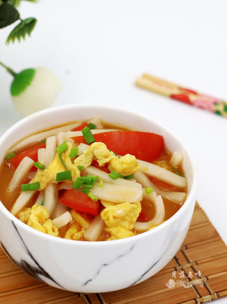 Tomato and Egg Soup Rice Cake recipe