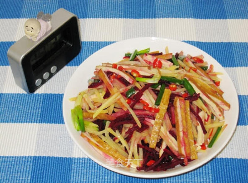 Stir-fried Dried Tofu with Beetroot recipe