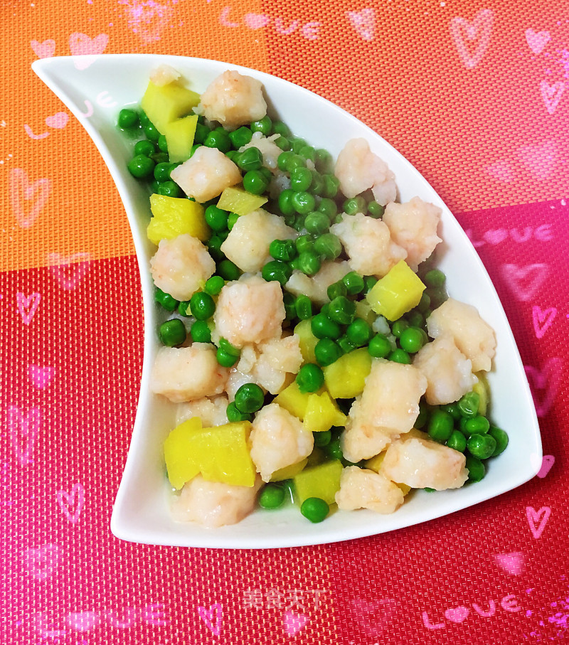 Fried Shrimp with Peas and Pineapple