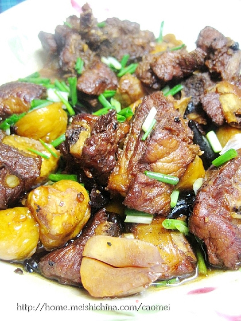 Braised Pork Ribs with Chestnuts recipe