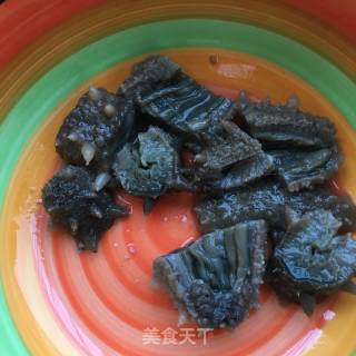 Sea Cucumber Fried Red Okra recipe