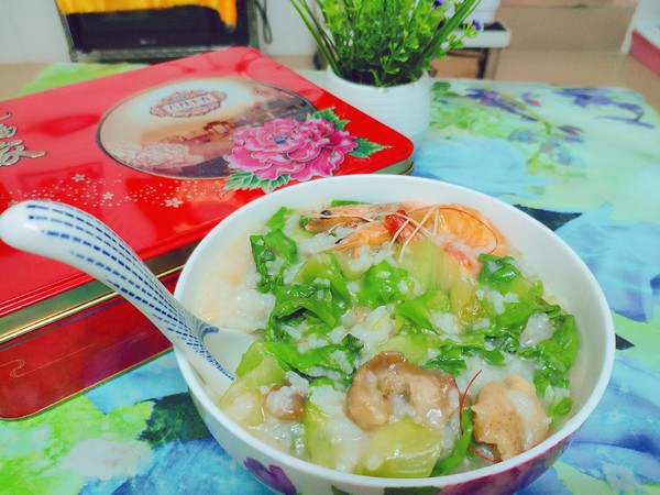 Seafood Lettuce Congee recipe