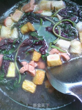 Red Soup-amaranth Fish Tofu Soup recipe
