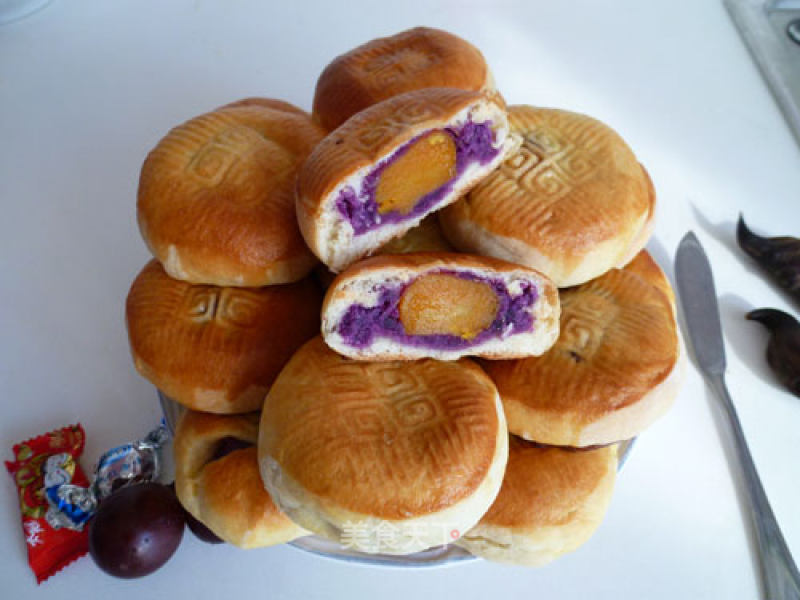 Purple Sweet Potato Hair Noodle Mooncake-chinese Scone recipe