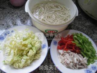 Fried Noodles with Pork and Cabbage recipe