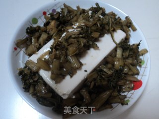 Steamed Tofu with Handmade Pickles recipe