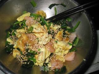 Shrimp Mixed with Spinach recipe