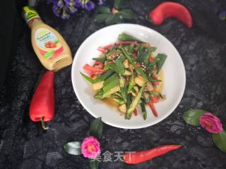 Stir-fried Okra with Red Pepper recipe