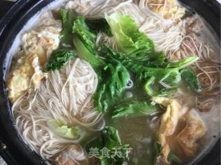 Tudou's [noodles of Spongy Noodles] [meatballs and Eggs and Vegetable Noodles] recipe