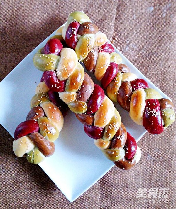 Four-color Braided Bread recipe