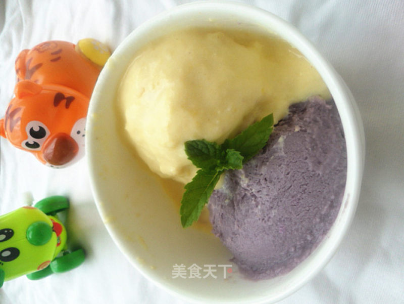 Refreshing Summer-purple Sweet Potato Corn Two-color Ice Cream recipe