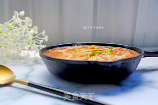 Tomato and Enoki Mushroom Tofu Soup recipe