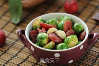 Sausage Fried Sprouts recipe