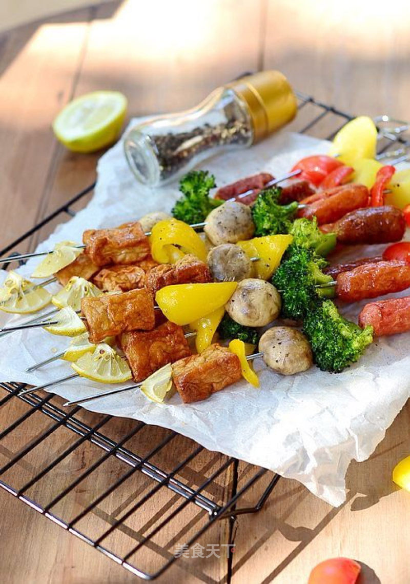 [colorful Miscellaneous Vegetables Randomly Skewers]——a Free Barbecue at Home in The Cold Season recipe