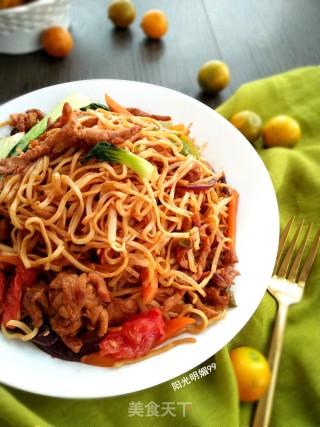 Fried Noodles with Shredded Pork recipe