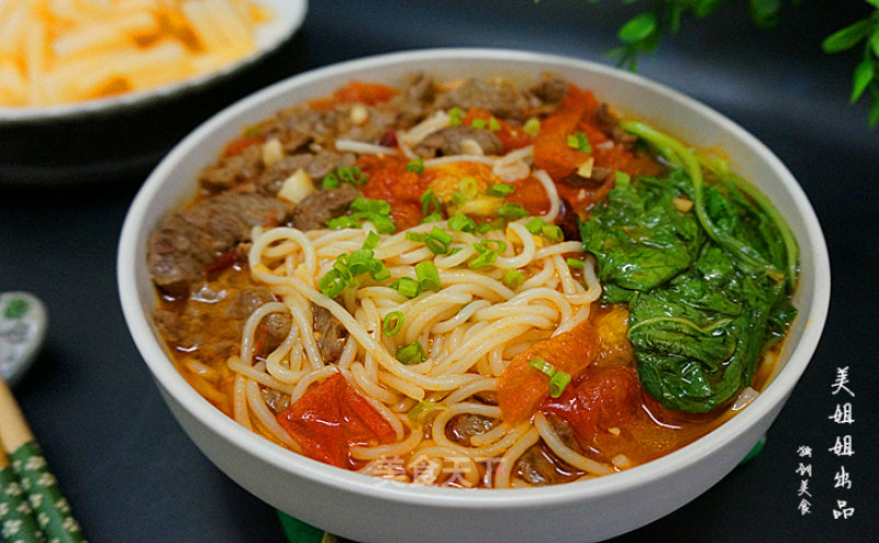 Tomato Beef Boiled Rice Noodles recipe