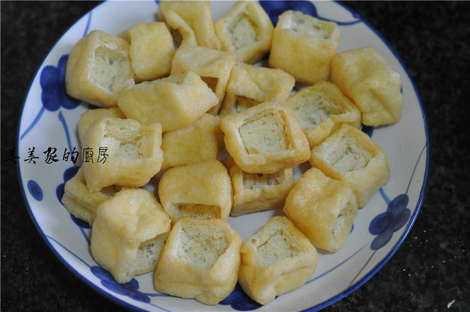 Colorful Glutinous Rice Steamed Stuffed Tofu with Oil recipe