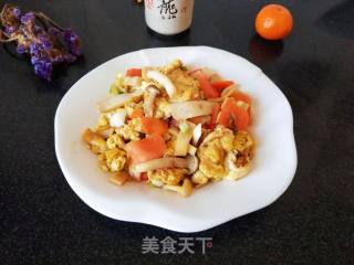 Fried Mushrooms with Eggs recipe