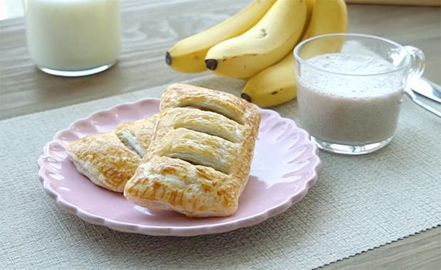 Feibing Banana Pie & Banana Milkshake [quick Kitchen] Quick Dessert recipe