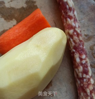 Carrot Potato Sausage Steamed recipe