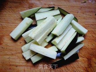 Fried Eggplant Strips with Long Beans recipe