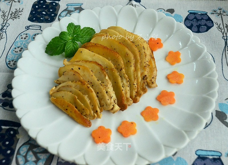 Pan-fried Black Pepper White Ling Mushroom recipe