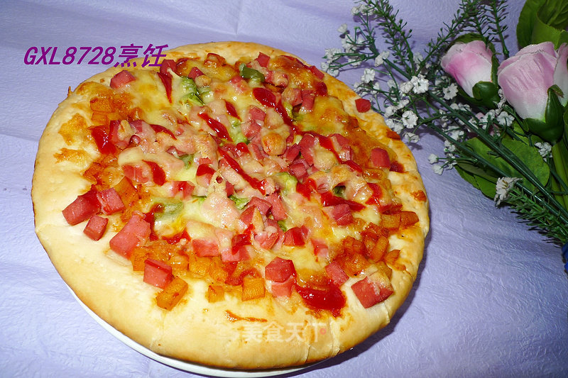 Potato Ham Tomato Pizza recipe