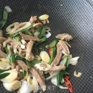 Fried Lamb with Green Onions recipe