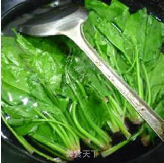 Stir-fried Spinach with Tofu in Fresh Mushroom Oil recipe