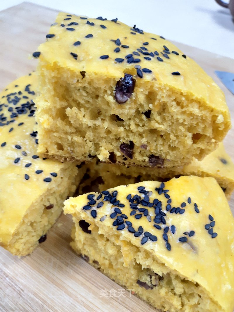 Rice Cooker Pumpkin and Red Bean Hair Cake recipe