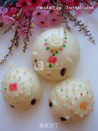 Hedgehog Mouse Patterned Steamed Buns (red Bean Paste Buns) recipe