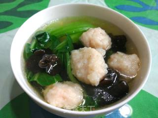 Shrimp Balls, Fungus and Vegetable Soup recipe