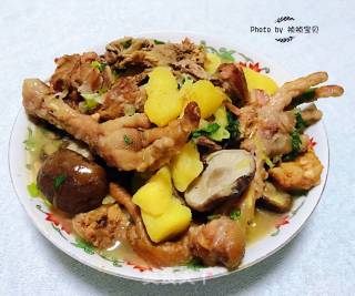 Big Bone Chicken Stewed Potatoes and Shiitake Mushrooms recipe