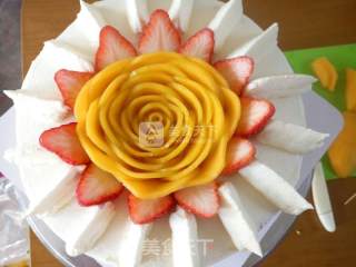 Mango Flower Cream Cake recipe