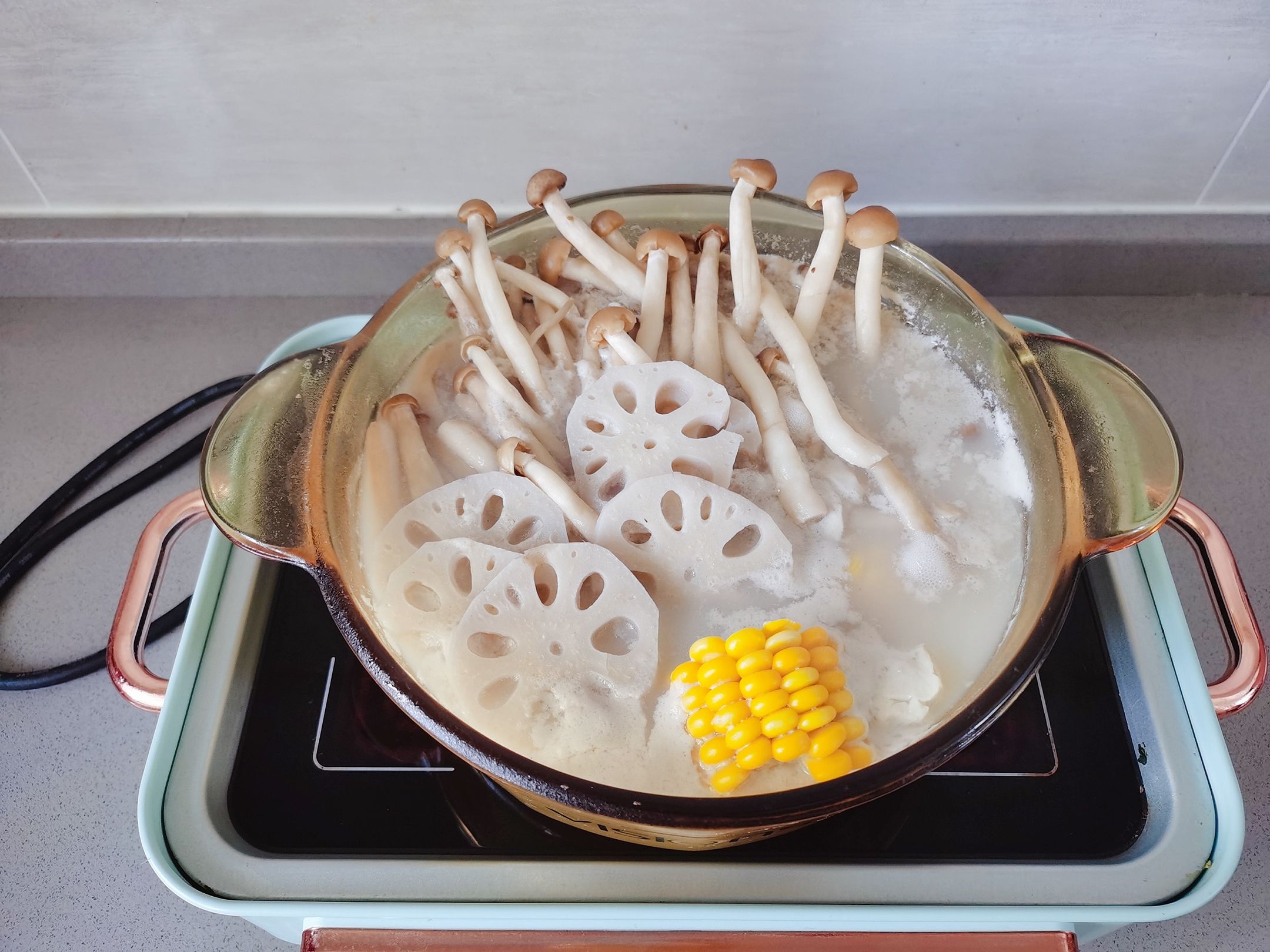 Pork Ribs Corn Soy Milk Hot Pot recipe