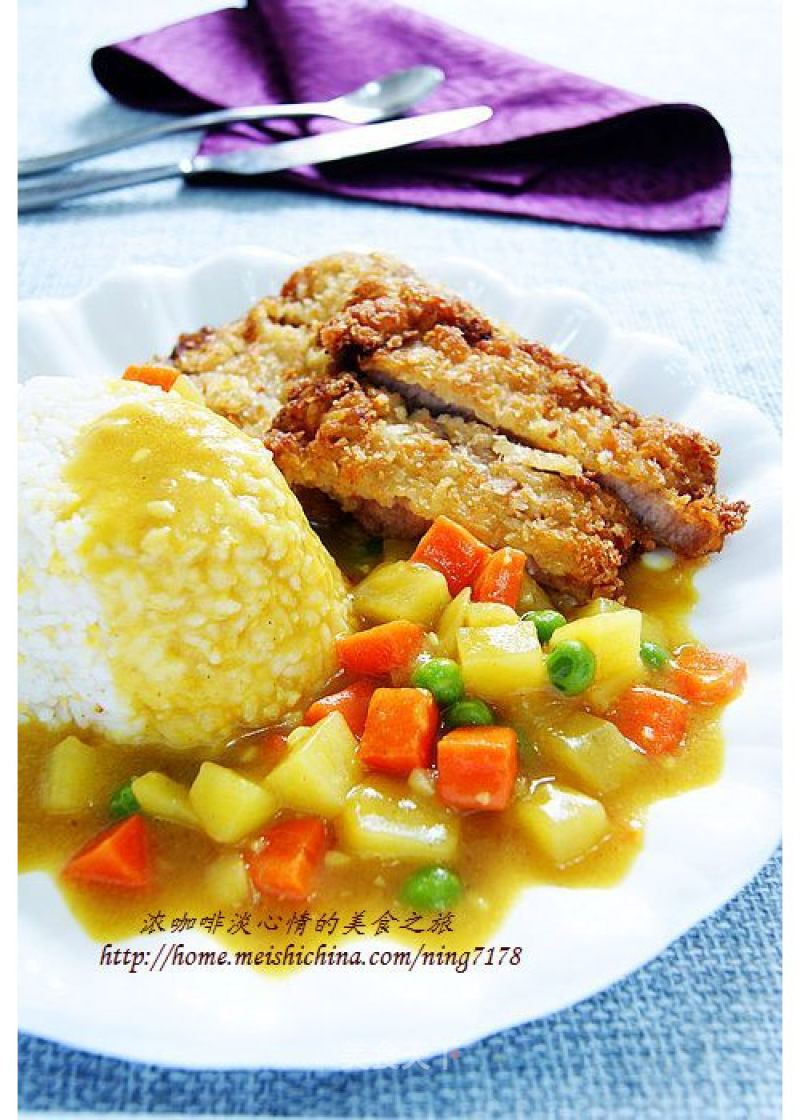 Homemade Kfc Relief Meal-golden Curry Pork Chop Rice