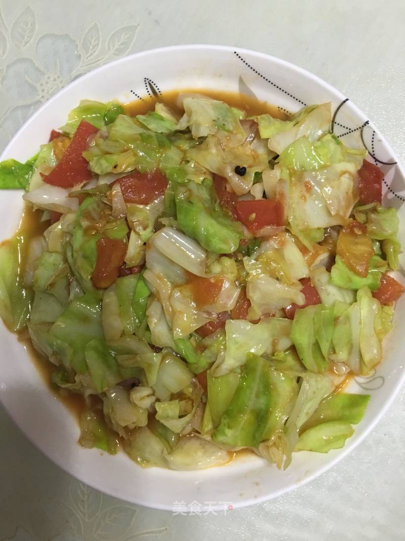 Stir-fried Cabbage with Tomato recipe