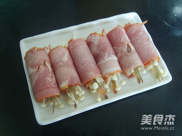Shrimp and Enoki Mushroom Bacon Wraps recipe