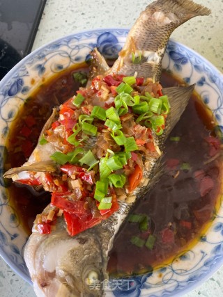 Steamed Sea Bass with Chopped Pepper recipe