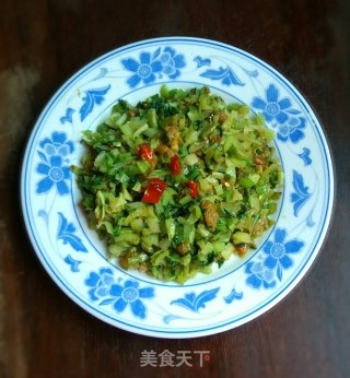 Stir-fried Oil Residue with Chopped Mustard recipe