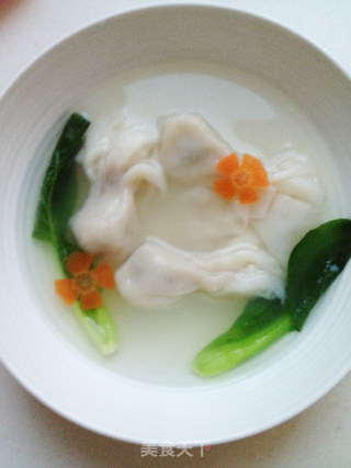 Chicken Soup, Shrimp and Fish Dumplings recipe