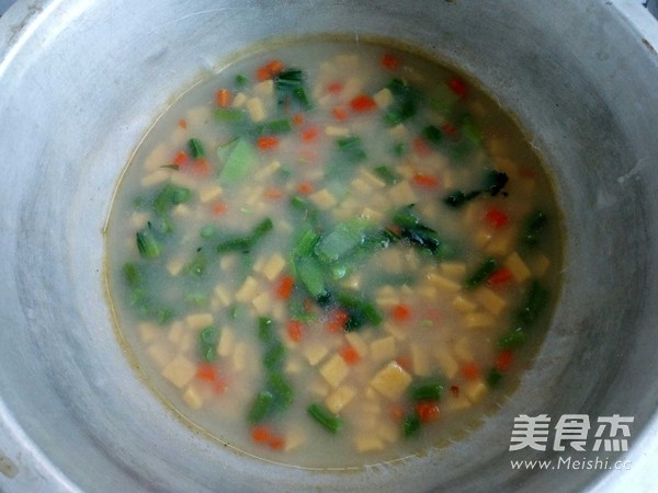 Cornmeal and Vegetable Kumpling Soup recipe