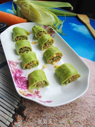 Colorful Green Egg Roll recipe